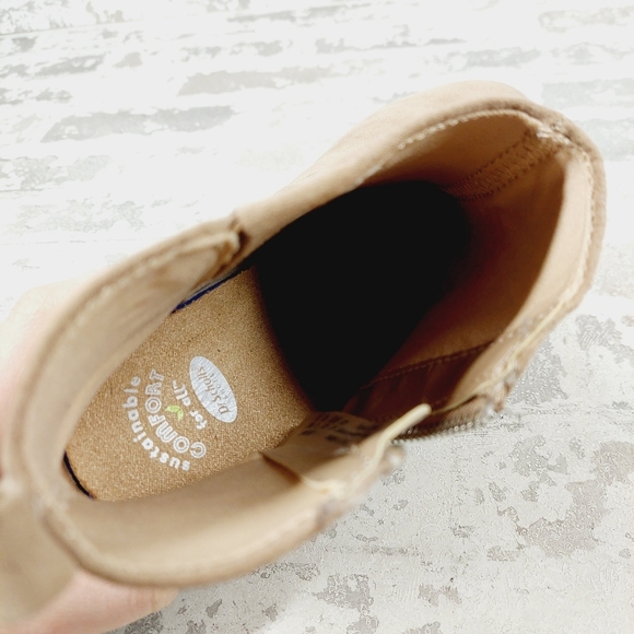 NEW Dr. Scholl's Lawless Tan Leather Slip On Block Heel Ankle Booties F896 - Picture 9 of 12